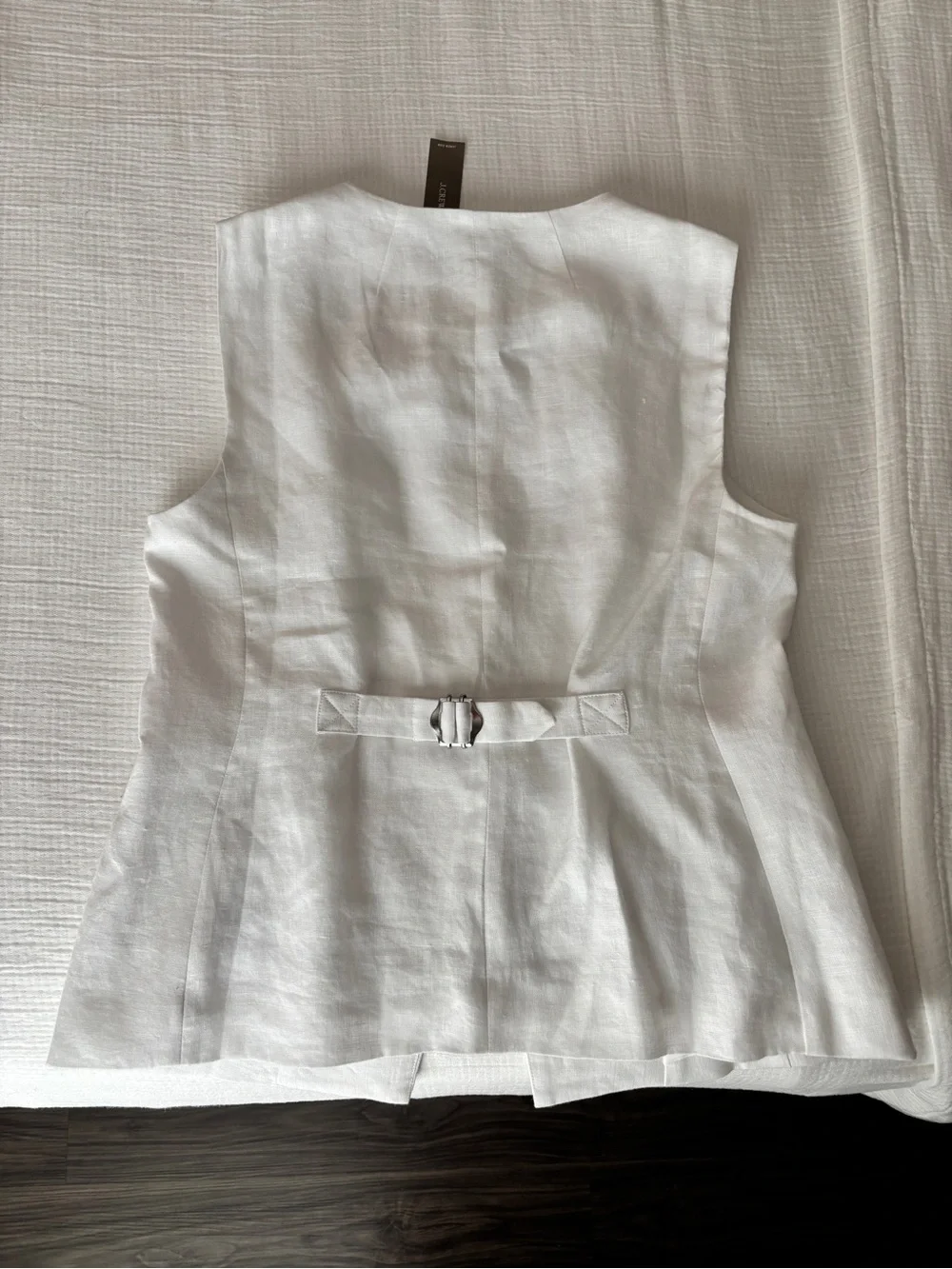 J Crew Cutaway vest top in white linen
